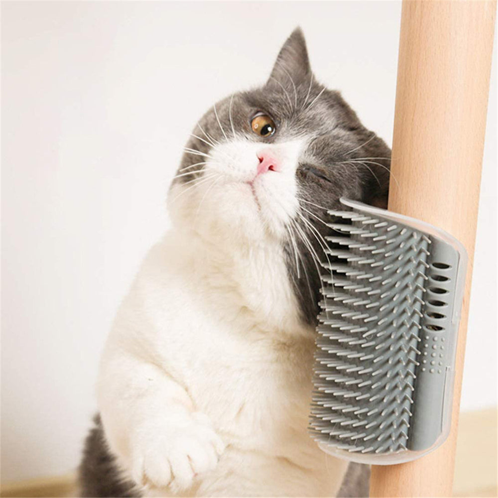 Snuggly Corner-Mounted Pet Grooming Comb for Cats