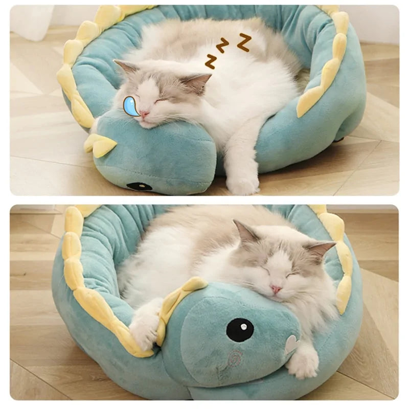 Cozy Cuddly Dinosaur Cat Bed